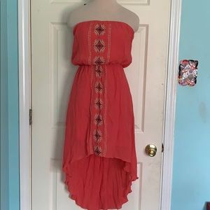 Coral hi/low sun dress